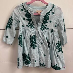 Pink Chicken Light Blue Baby Dress